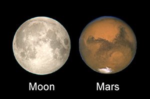 A Hold és a Mars szembenállása látszólag feszült aspektus, ám ez az energia használható az ellentétek intellektus általi feloldására is. (kép: Sky & Telescope)